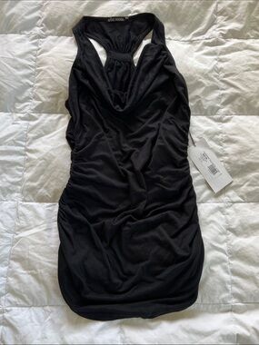 NWT Ella Moss Black Racerback Ruched Tank Dress